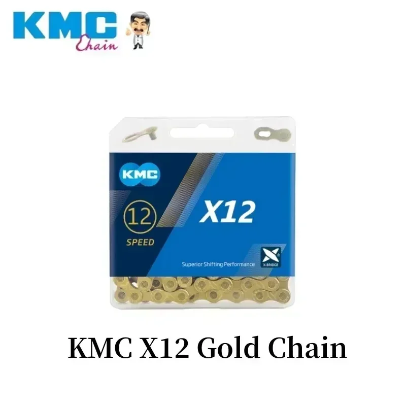 KMC سلسلة الدراجة X12 الذهب الأسود دراجة الطريق الجبلية 12 سرعة 126L سلسلة الدراجة كرانسيت مع وصلة سريعة لأجزاء الدراجات Shimano SRAM