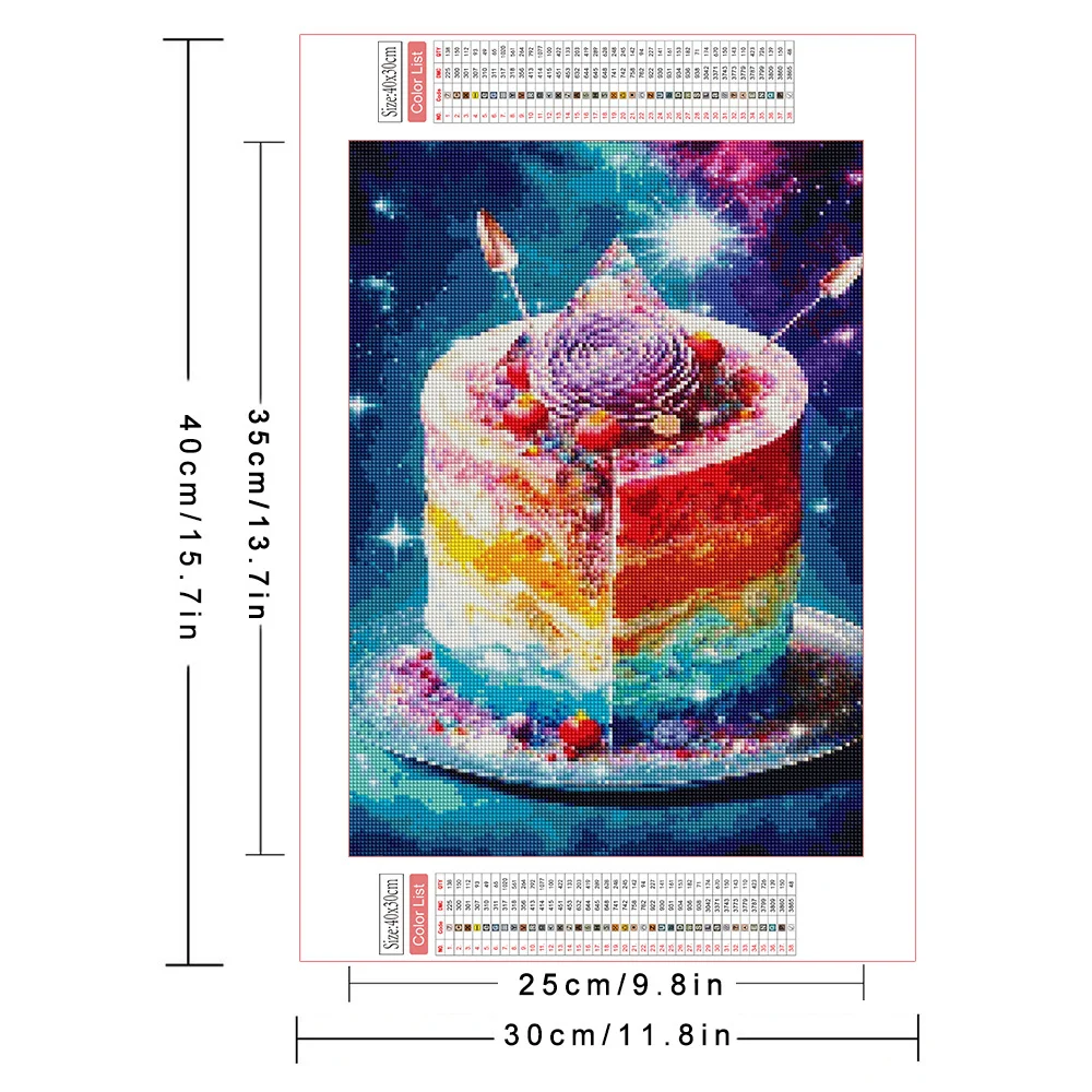 AZQSD 5d Diamond Painting Starry Sky Landscape Cross Stitch Hobby Creative Diamond Embroidery Ice Cream Cake Full Sets