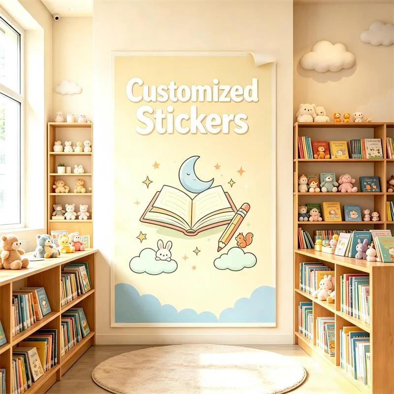 Any Size 100cm Custom Advertising Stickers Performance Personalized Brand Stickers For Restaurant Entrance Advertising Display