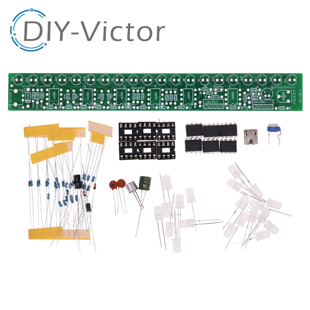 USB audio spectrum lamp kit LED car volume level indicator music audio display circuit board to increase the hands-on ability