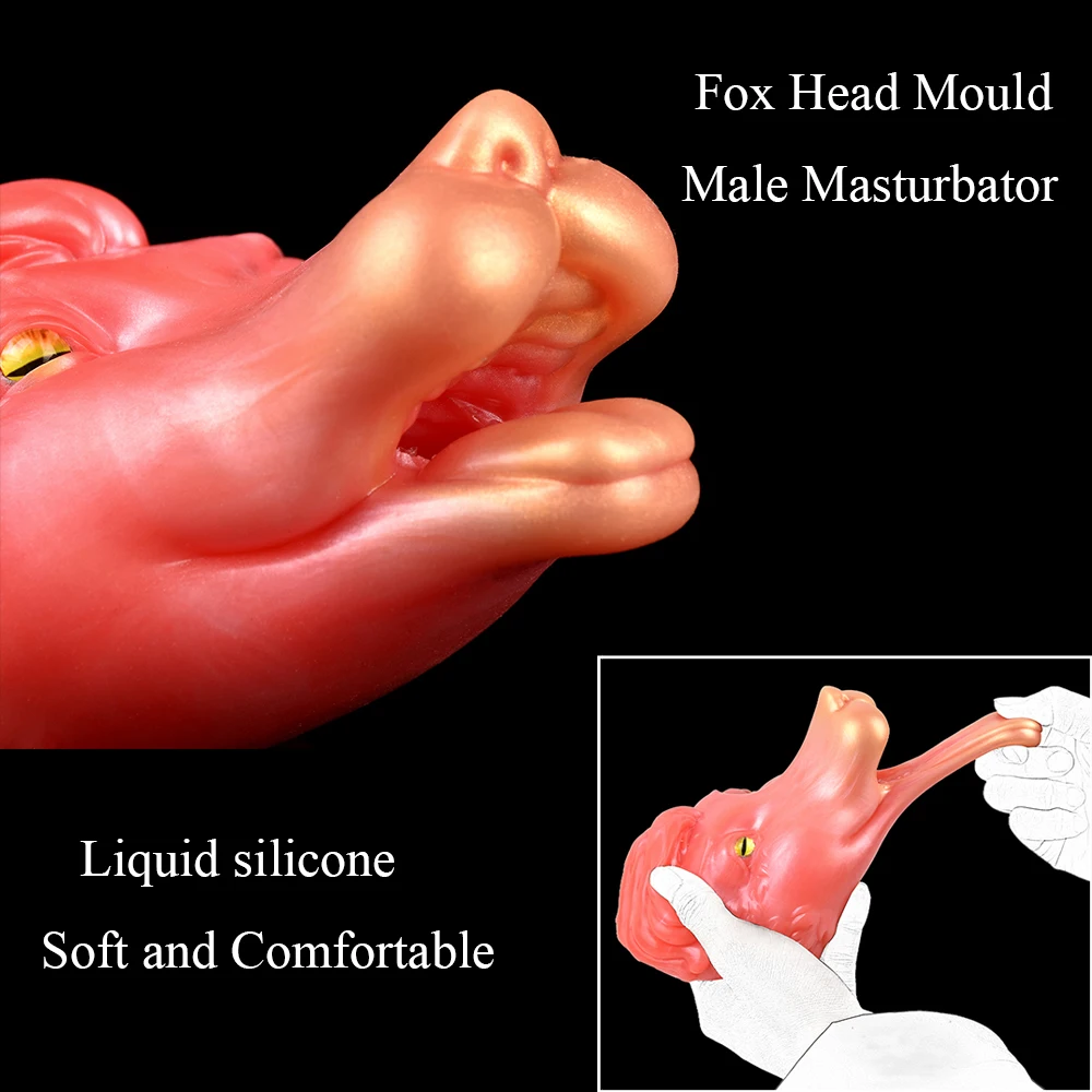 ORALSX Fantasy Fox Head Mould Masturbator Pocket Pussy Stroker Soft Single Channel Sex Toys For Adult  Men Game Play Pleasure