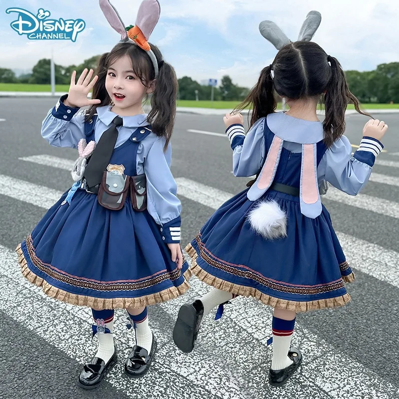 

Disney Zootopia Judy Hopps Costume Girl Role Playing Dress Halloween Classic Cosplay Performance Girl Birthday Dress Up Gifts