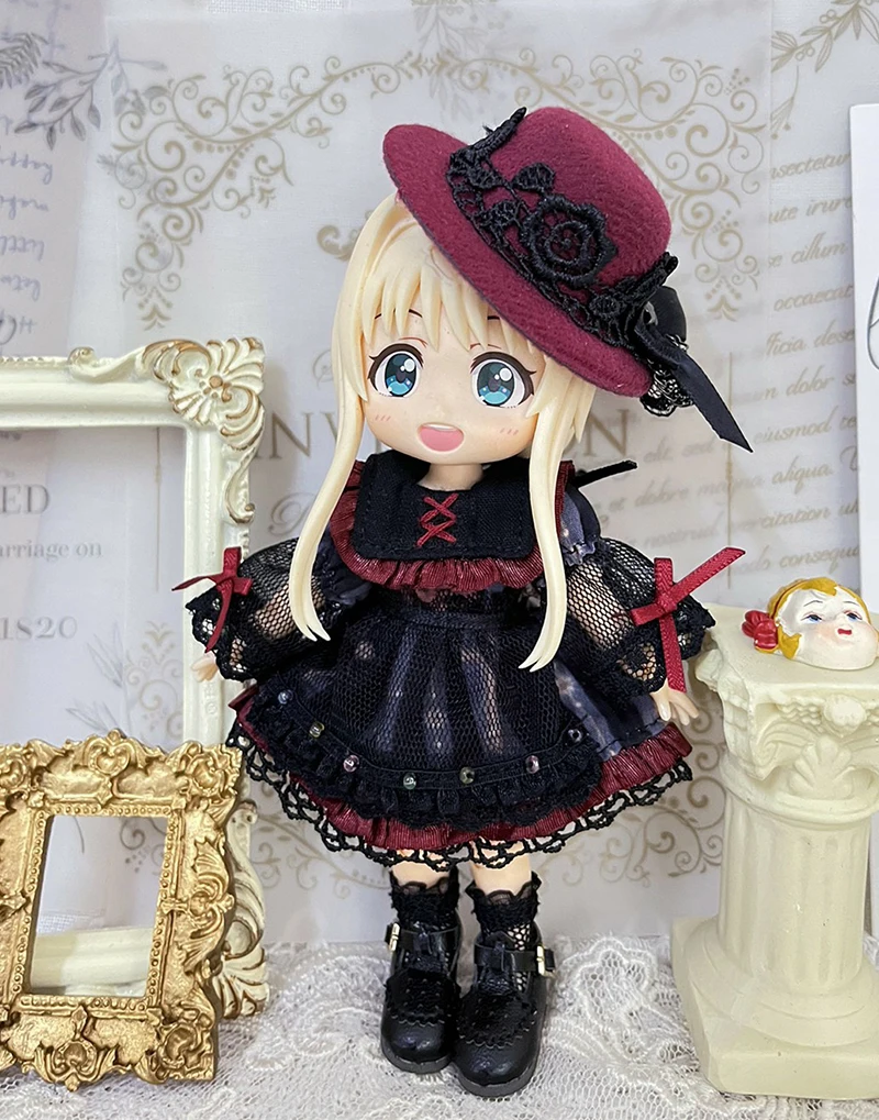 Ob11 Doll Clothes Doll Dark Queen Style Skirt Dolls Lace Skirt Dress For Ob11,Ymy,Ddf,Gsc,Body9 1/12 Bjd Dolls