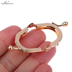 Tiny Round Kiss Lock Clasp Purse Frame With Outter Loops Glue-In Kiss Lock Frame DIY Bag Making Accessories 2.5cm*3.5cm