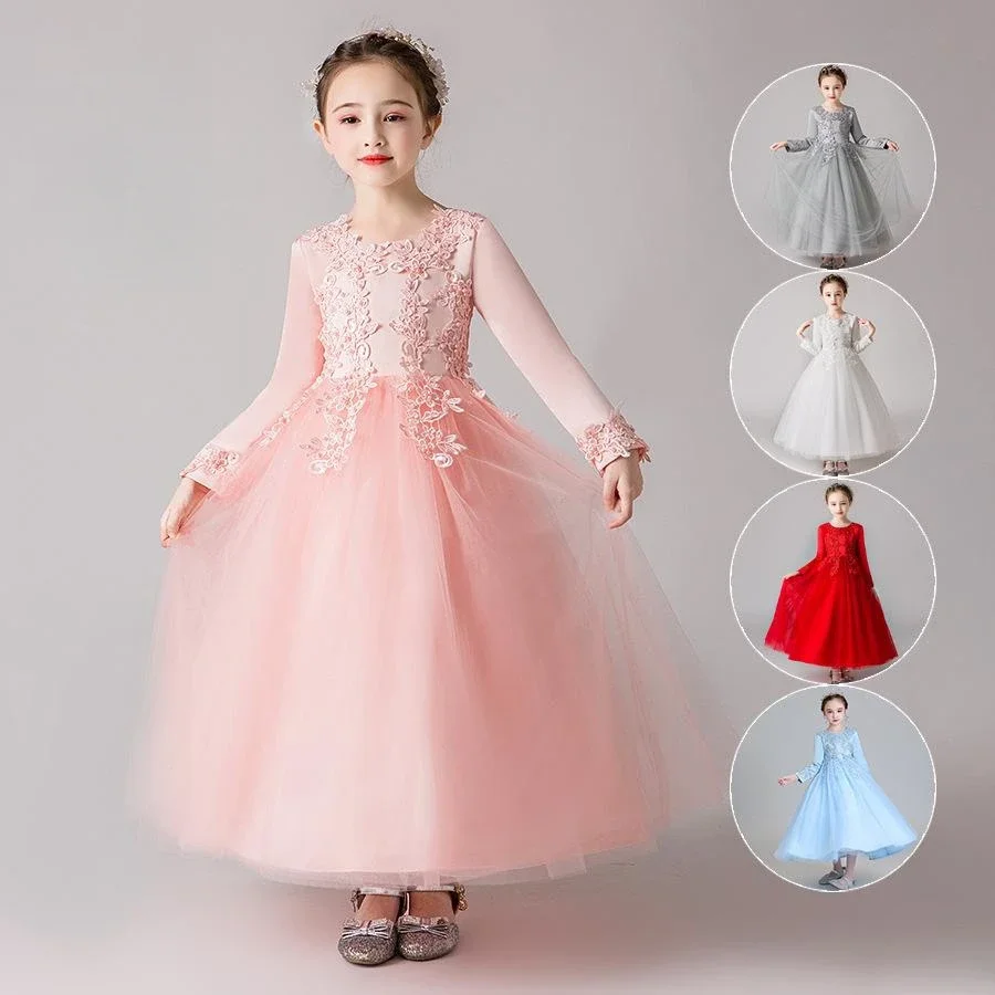 

4 8 To 12 14 Years Old Girls Kids Evening Elegant Party Dresses Women Luxury Christening Winter Long White Junior Child Clothing