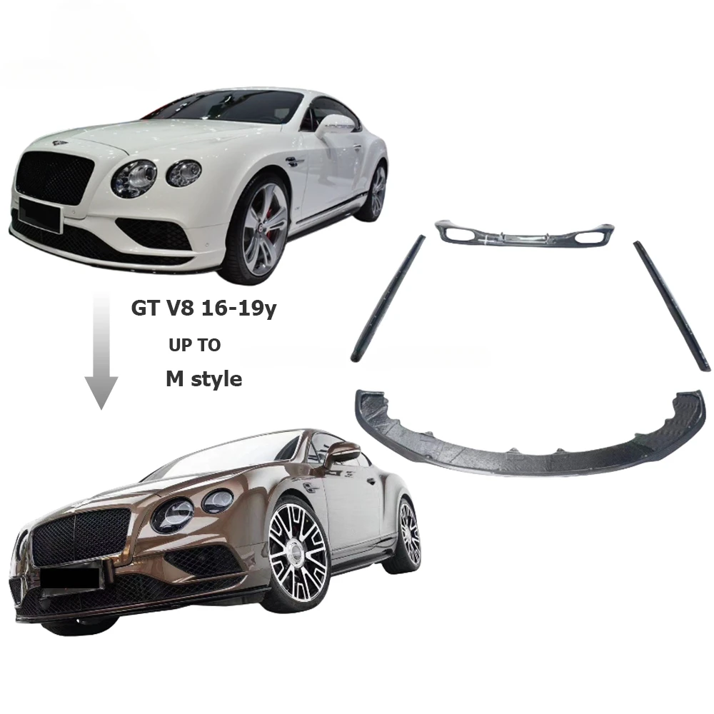 16-19Y GT V8 Upgrade To M Style Body Kit Carbon Fiber Front Lip Side Skirts And Rear Diffuser Car Accessories Auto Tuning Parts