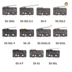 Palanca de rodillo de bisagra 20 piezas, SS-5GL2 Original, 3 pines SPDT, microinterruptor básico subminiatura, SS-10GL13