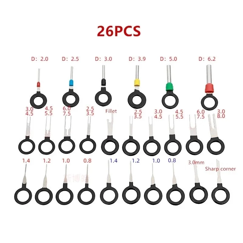 18/26/41 pces ferramentas de reparo da remoção do terminal do carro fiação elétrica crimp conector pino extrator kit chaves automotivo plug extrator