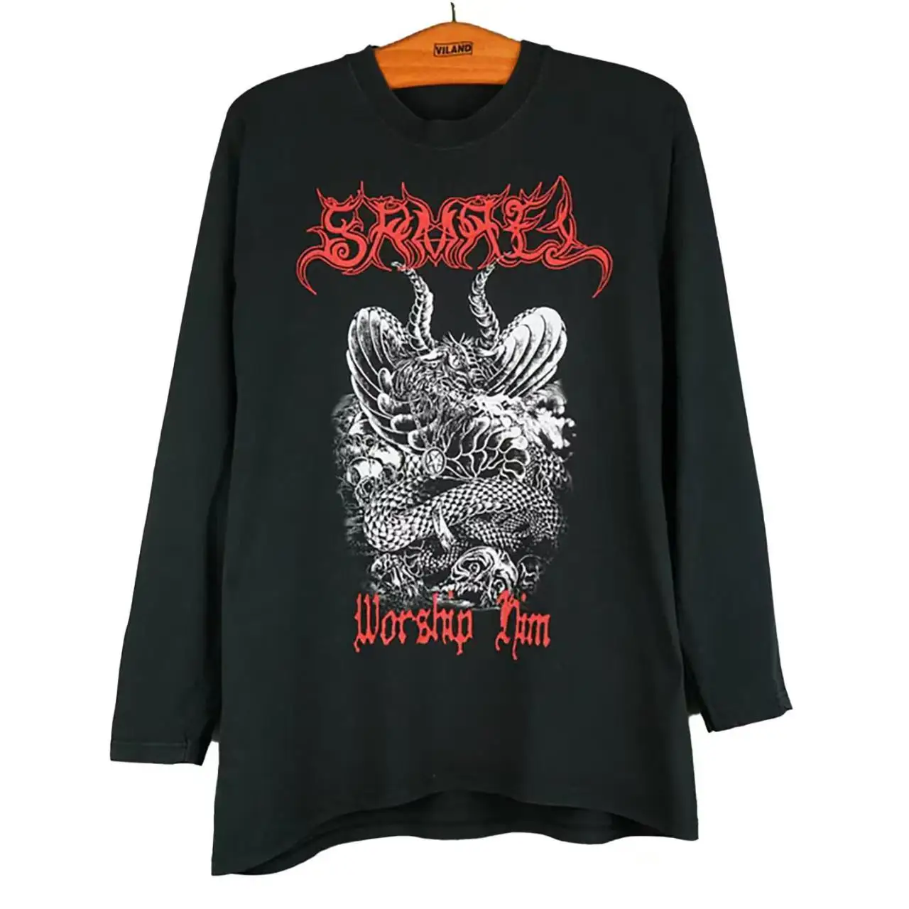 

Y2K American Style Street Casual Letter Pattern Printed Cotton T-shirt New Trend Harajuku Hip Hop Goth Super T-shirt Long Sleeve