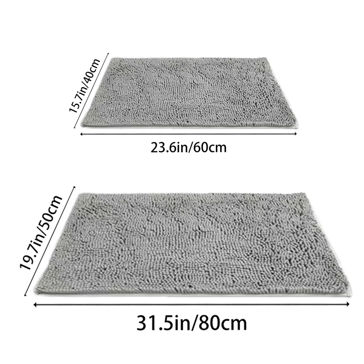 Solid color pet door mat super absorbent extra dense chenille soft bathroom non-slip floor mats dirt-resistant entrance mat