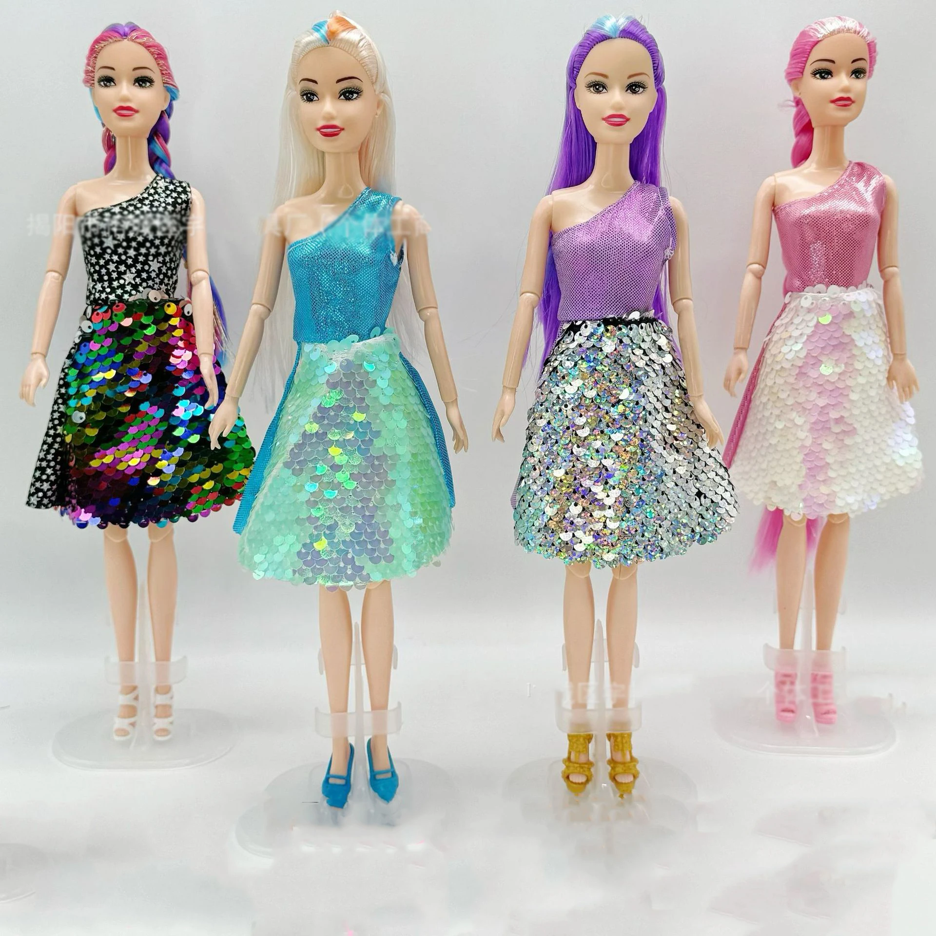 Doll Clothes Fashion Evening Dress Sequin Skirt Suitable For 11.5inch 1/6 Doll Dress Up Daily Casual Clothing Play House Toys