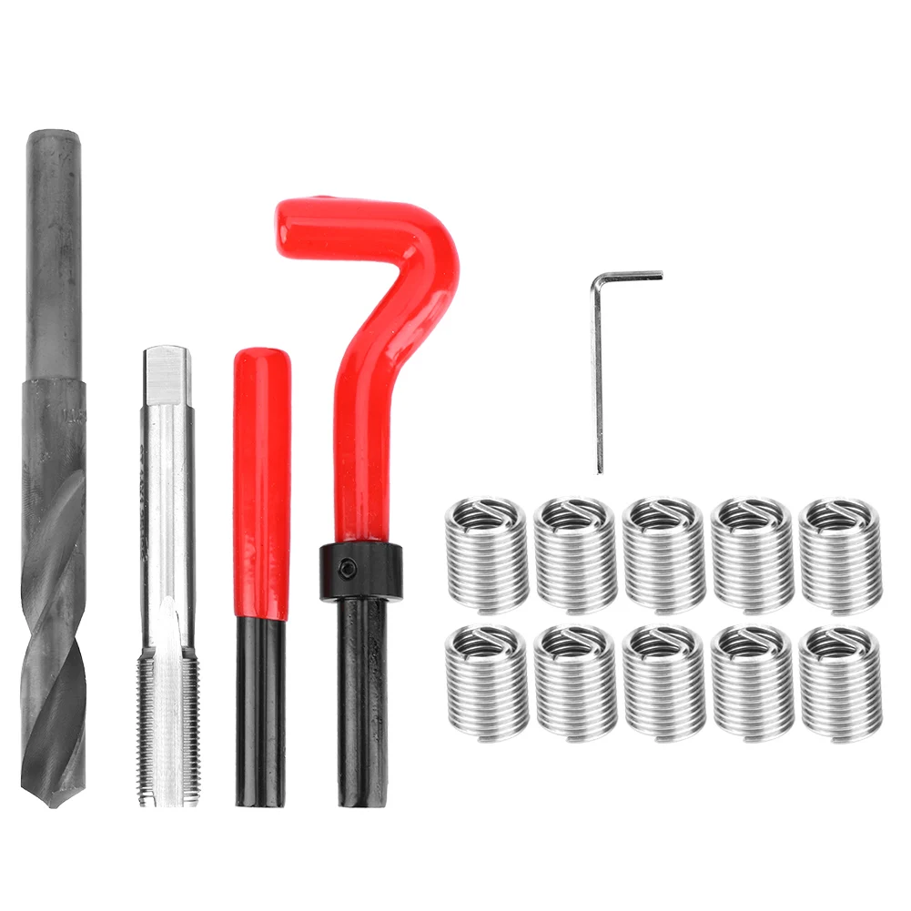 Kit di riparazione filettatura Chiave per trapano intrecciata in acciaio inossidabile Inserto filettato per strumento di inserimento rubinetto per auto M14x1.25