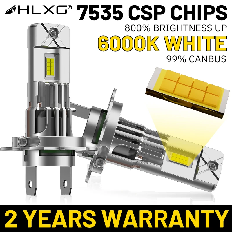 

H7 H4 LED Headlight Canbus No Error 1:1 Size Wireless Plug&Play 7535 CSP Chip Mini Car Headlamp With Fan High Power 12V 6000K