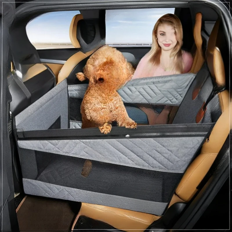 Pet , Rear Single Seat Car , Bottom With Hard Belt Net Blue Child Waterproof And Anti-Dirty Dog Pad