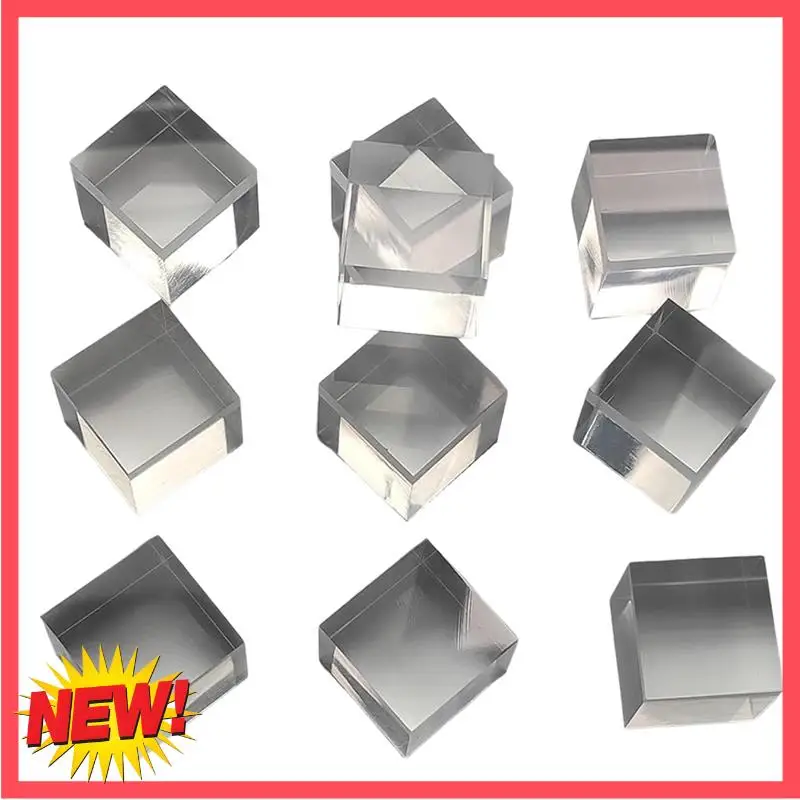 

B17C 10 Pcs 1Inch X 1Inch X 1Inch Clear Acrylic Square Squares Blocks - All Sides Polished, Plastic Square Rod Peg Easy To Use