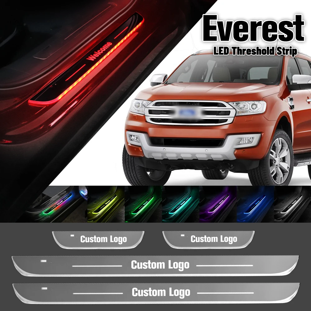 

For Ford Everest 2015-2021 Car Door Sill Light Customized Logo LED 2017 2018 2019 2020 Welcome Threshold Pedal Lamp Accessories