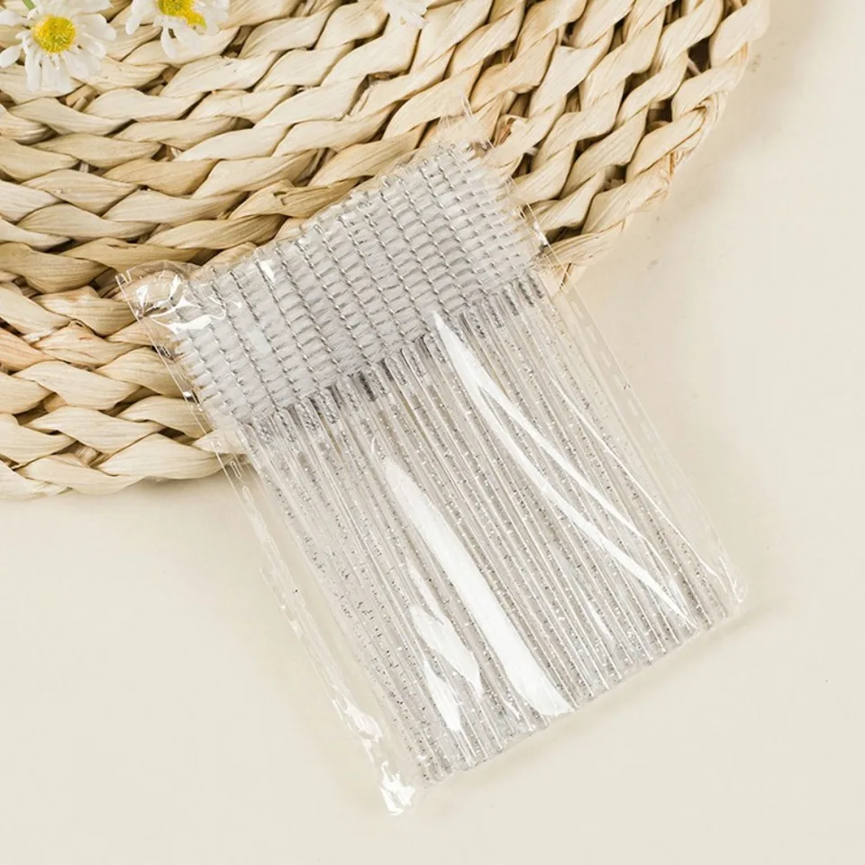 50-100 Piezas de Cepillos Peine para Pestañas, Herramienta Profesional para Extensiones y Maquillaje 3