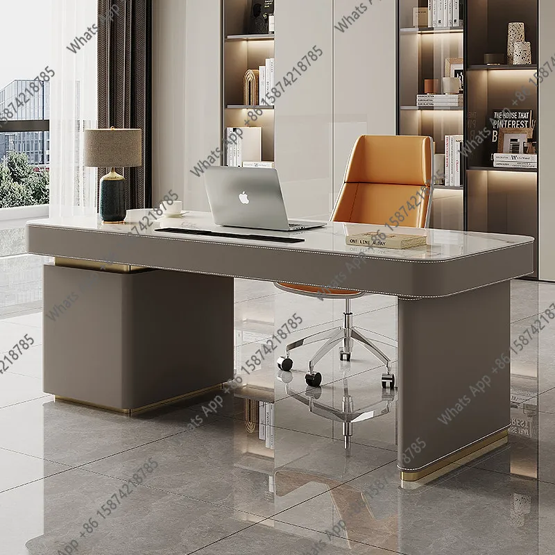 

Light luxury rock slab desk Modern simple desk Designer home study table High-end desktop computer desk