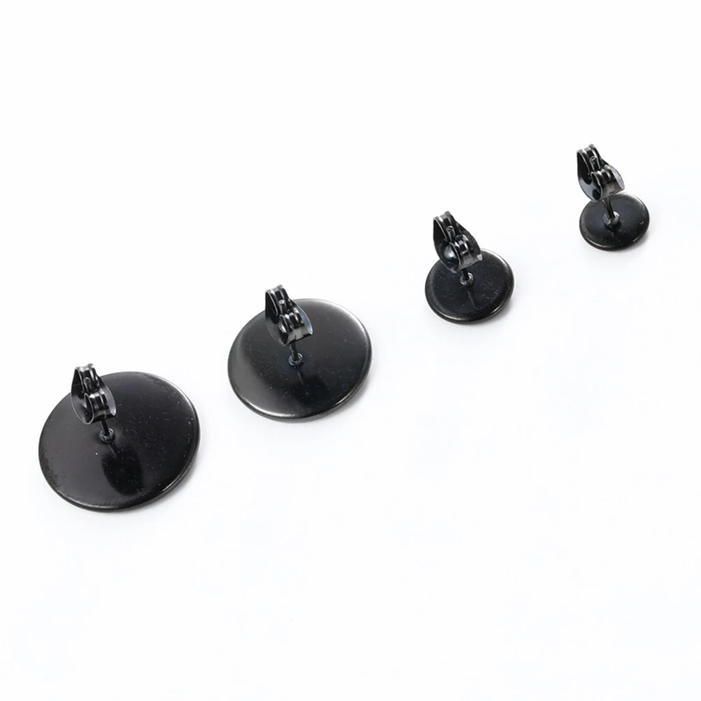 

10 PCS Bottom Bracket Black Earrings Locking Eye Pins for Jewelry Making Accessories