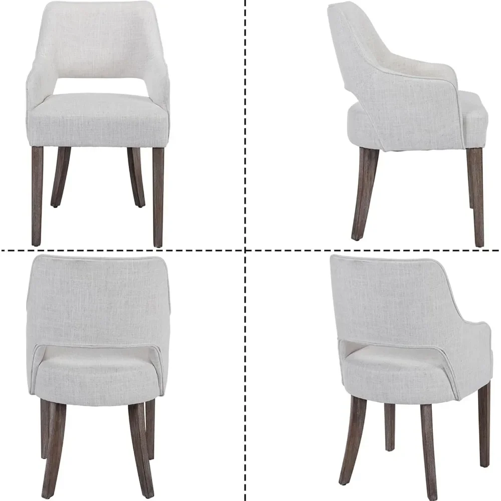 

Linen Fabric Dining Chairs Set of 4,Upholstered Side Chairs