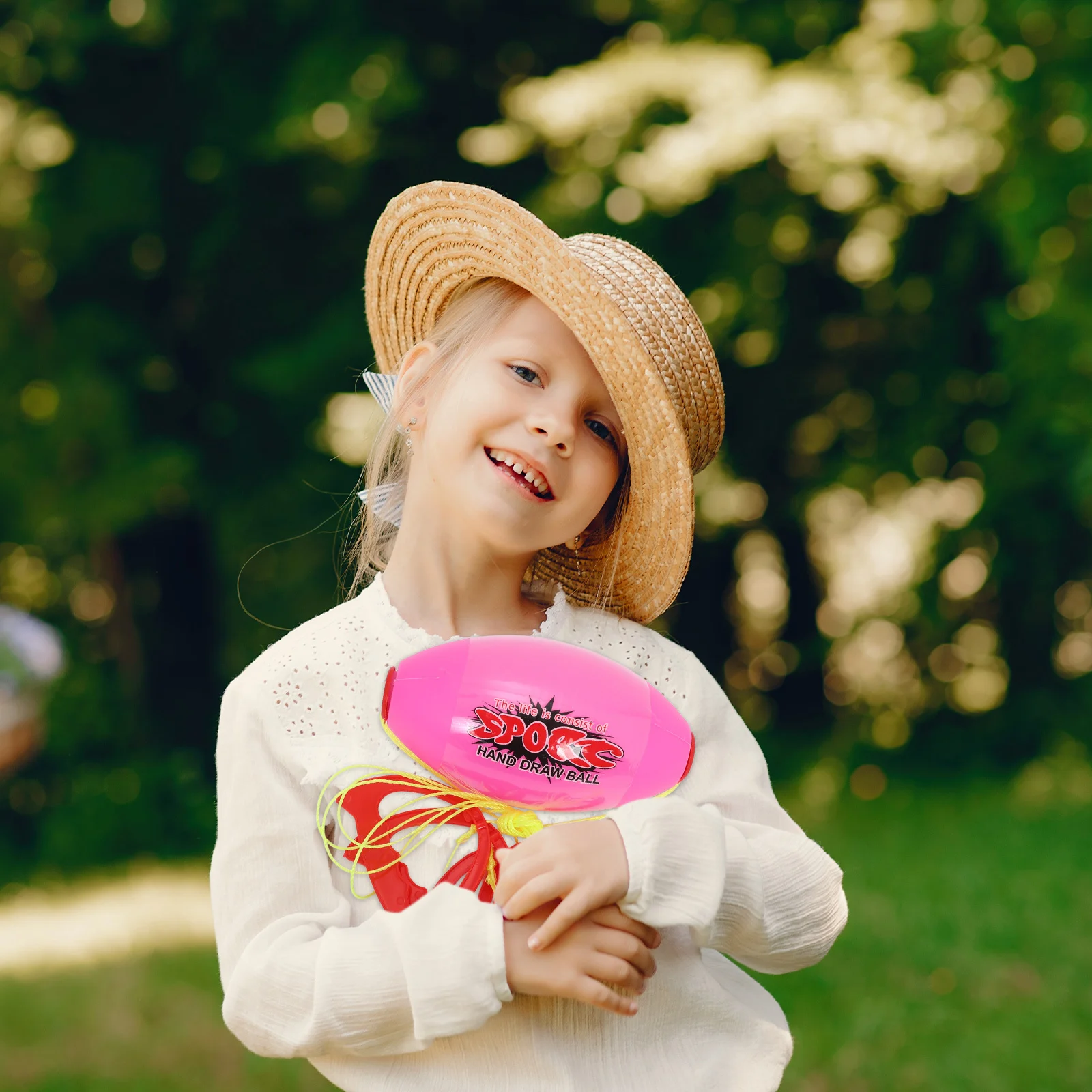 

1 Set Large Jumbo Pull Ball For Kids 3+ Outdoor Indoor Sports Activity Bouncy Hand Ball For Family Fitness Play