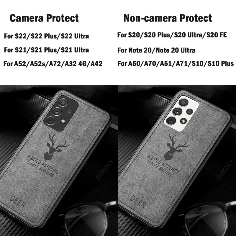 Жесткий чехол с рисунком оленя для Samsung Galaxy S24 S23 S22 Ultra Plus A54 A55 A35 A25 A15, чехол для телефона Samsung Galaxy S23FE