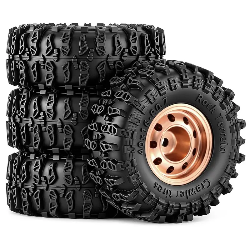 AS96-For 1/30 Axial SCX30 RC Climbing Car For Wrangler K10 Ford Bronco Compatible 0.7 Inch RC Rock Crawler Wheel Rims& Tires Sil