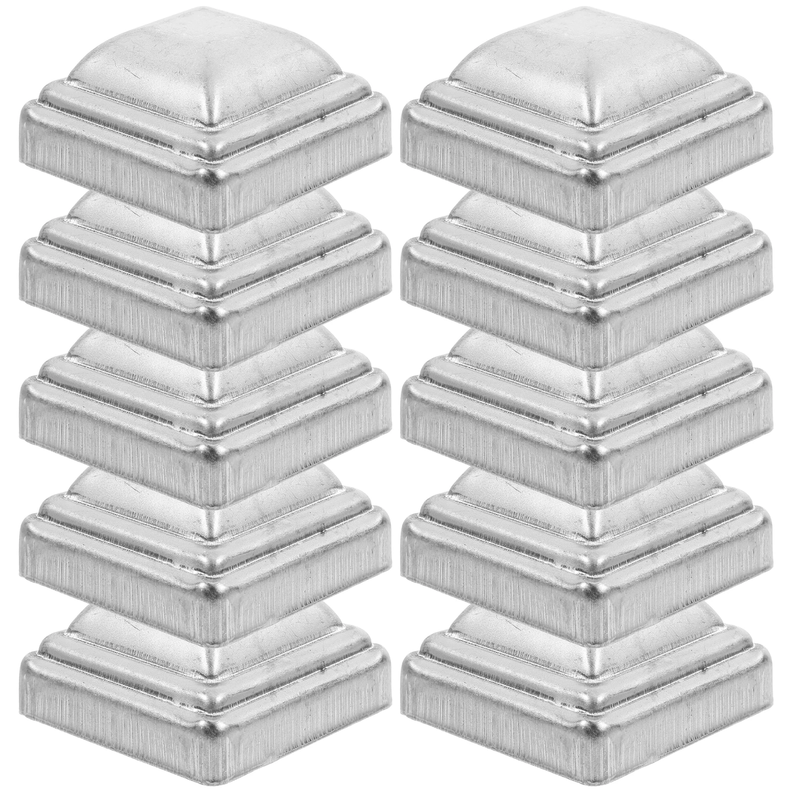 

20pcs Fence Post Toppers Iron Sheet Covers Outdoor Decorative Baluster Column Wraps Square Finials Wood Replacement