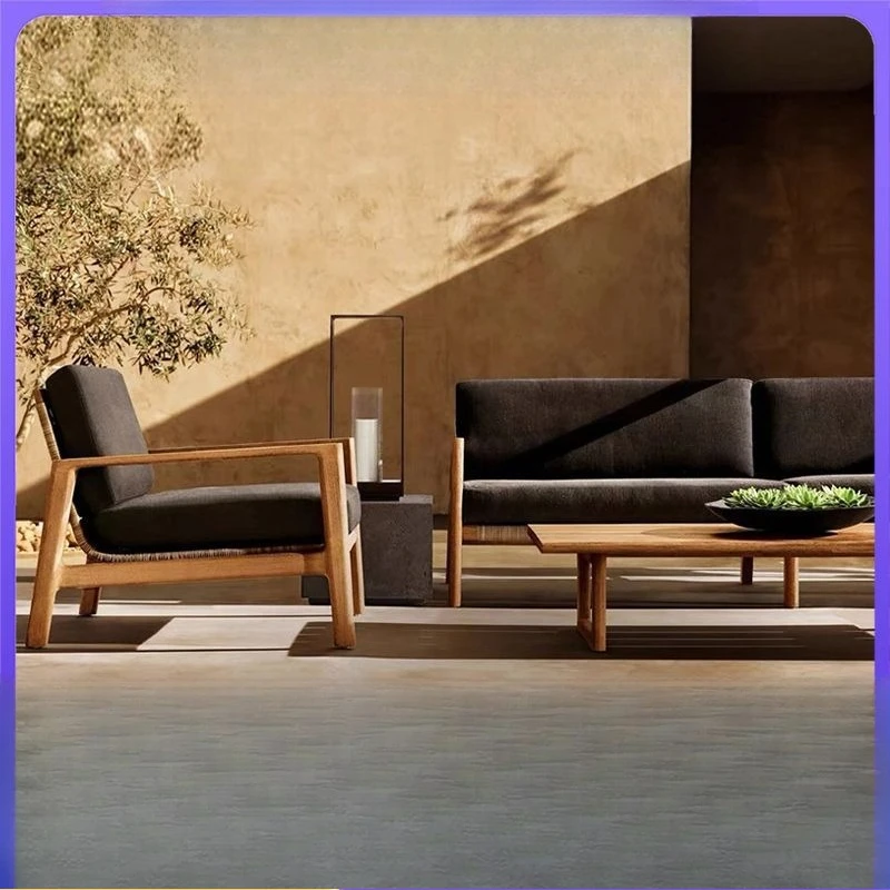 

Compact Versatile Customizable Nordic Outdoor Teak Sofa