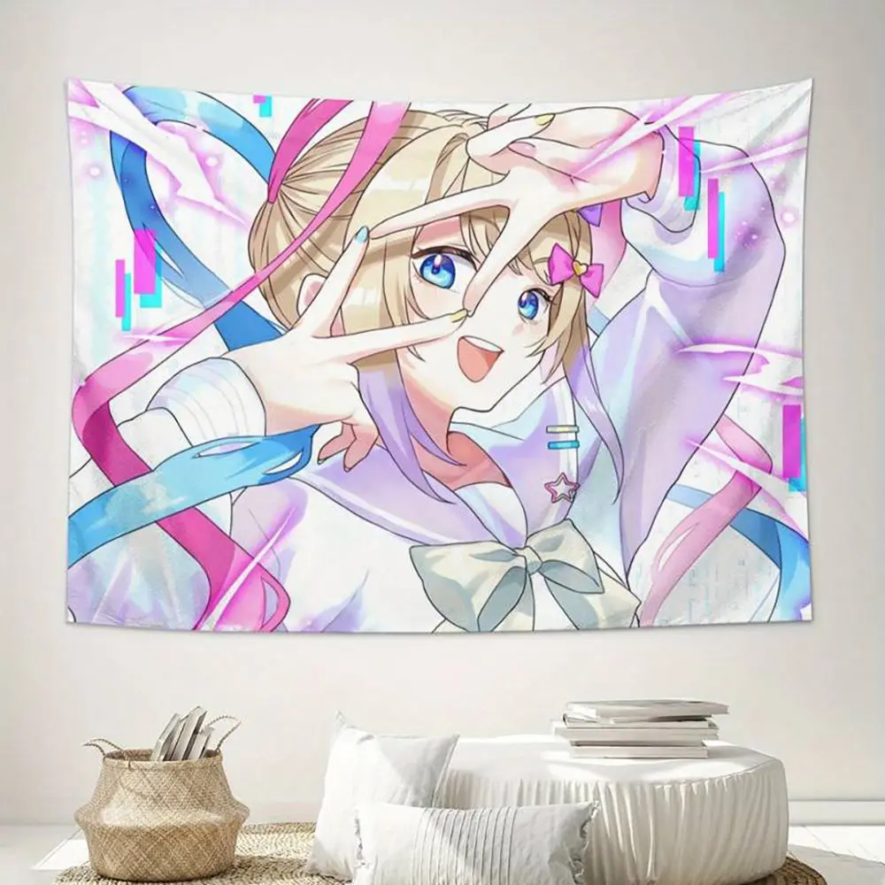 kawaiiangel Ame-chan Cute Y2K Anime Girl Tapestry Wall Hanging Aesthetic Room Decor Cool Room Stuff Background Cloth for Bedroom