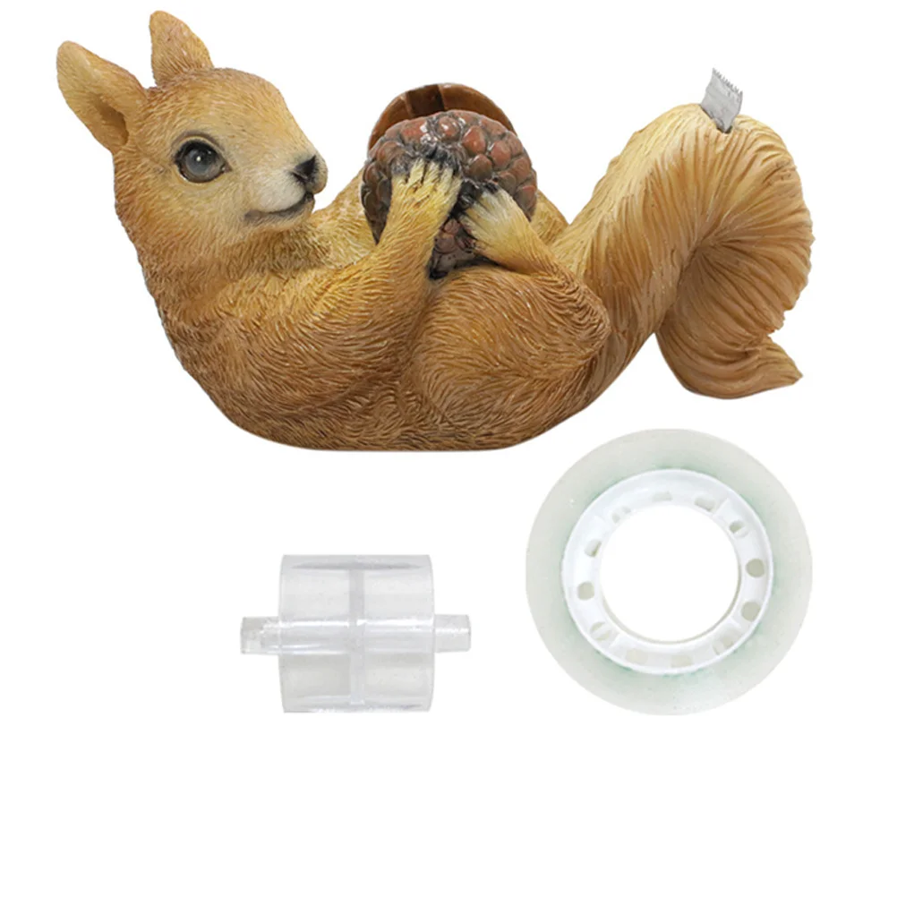 

Desktop Squirrel Tape Dispenser Resin Cute Animal Style Roll Holder for Washi Masking Tape Cutter School Office Stationery Tool
