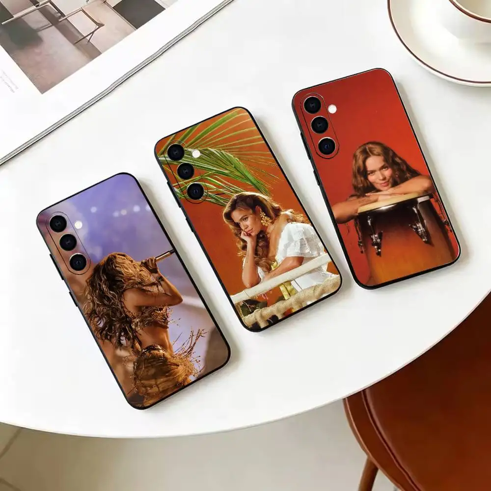 Tropicoqueta K-Karol G Black Soft Silicone Phone Case for Samsung Galaxy A73, A42, A72, A70, A53, A52, A51