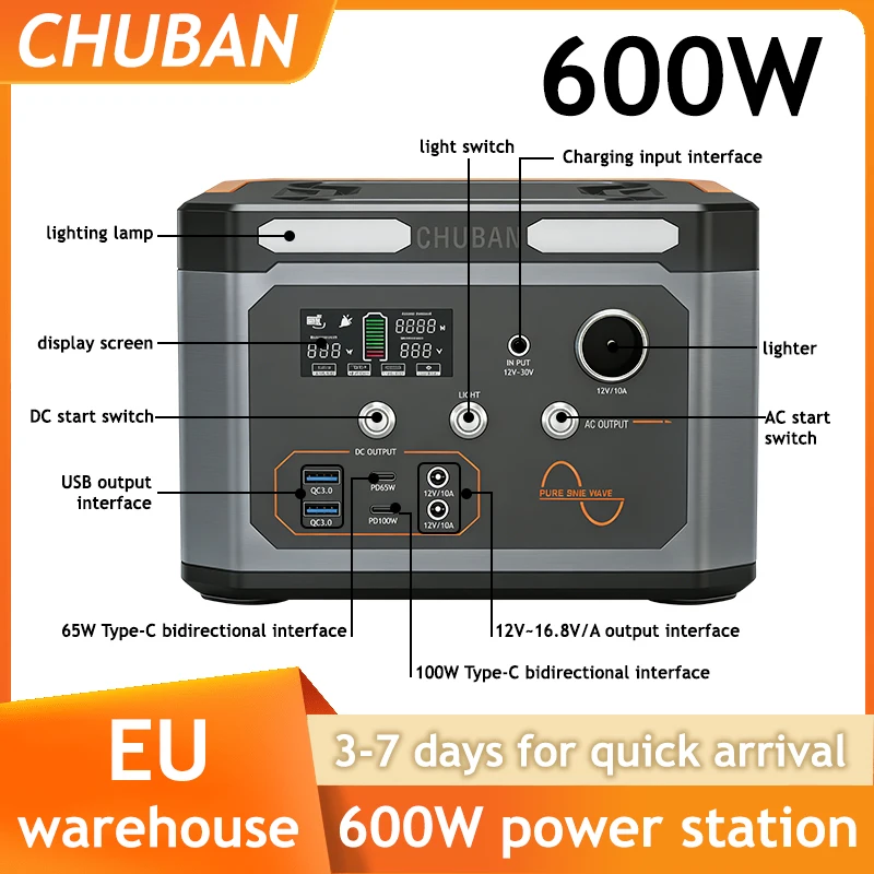 600W (Spitze 1200W) Tragbare Solarstation Powerstation 310Wh Solargenerator …
