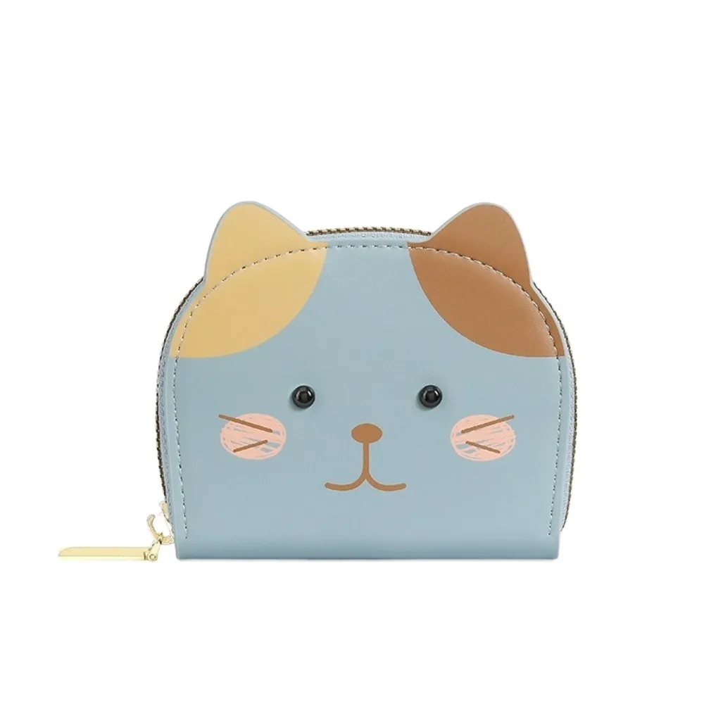 Portafoglio modello simpatico gatto cartone animato Portafoglio in pelle PU Slot per schede multiple Portamonete corto Porta carte stile coreano Porta carte piccolo Scuola