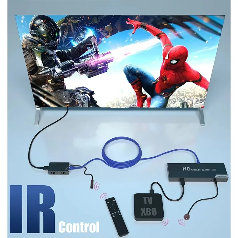 1080p POC Audio Video Splitter 1 in 7 out 50M 7 Way Extender OEM ODM High Resolution Video Splitter for Multiple Applications