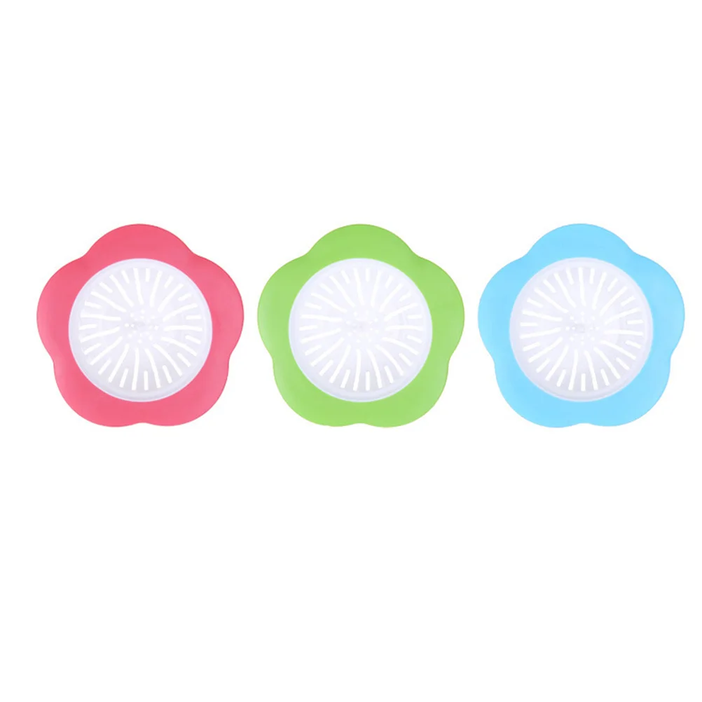 

Silicone Kitchen Sink Strainer Durable Drain Strainer Flower Pattern Hair Catcher Sink Drain Cover Kitchen Bathroom Random Color