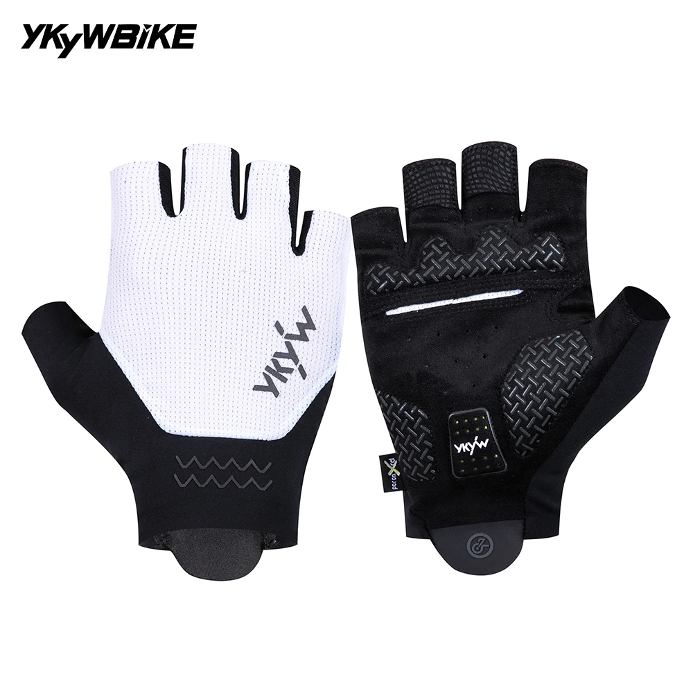 

YKYWBIKE Cycling Gloves Half Finger PORON XRD Unisex Summer Breathable Shock-Absorbing Bicycle Gloves Road Bike Outdoors Gloves