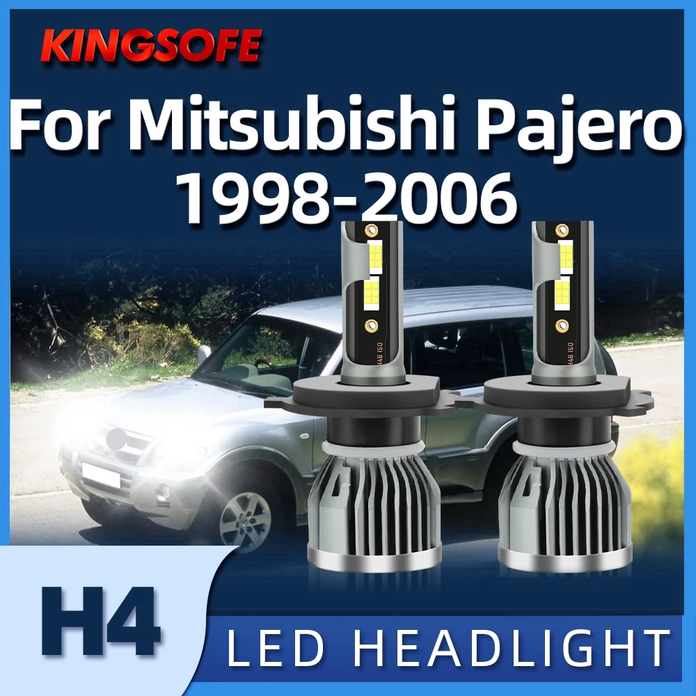 

KIONGSOFE Led Car Headlights 6000K H4 Lamps 26000LM Lights For Mitsubishi Pajero 1998 1999 2000 2001 2002 2003 2004 2005 2006