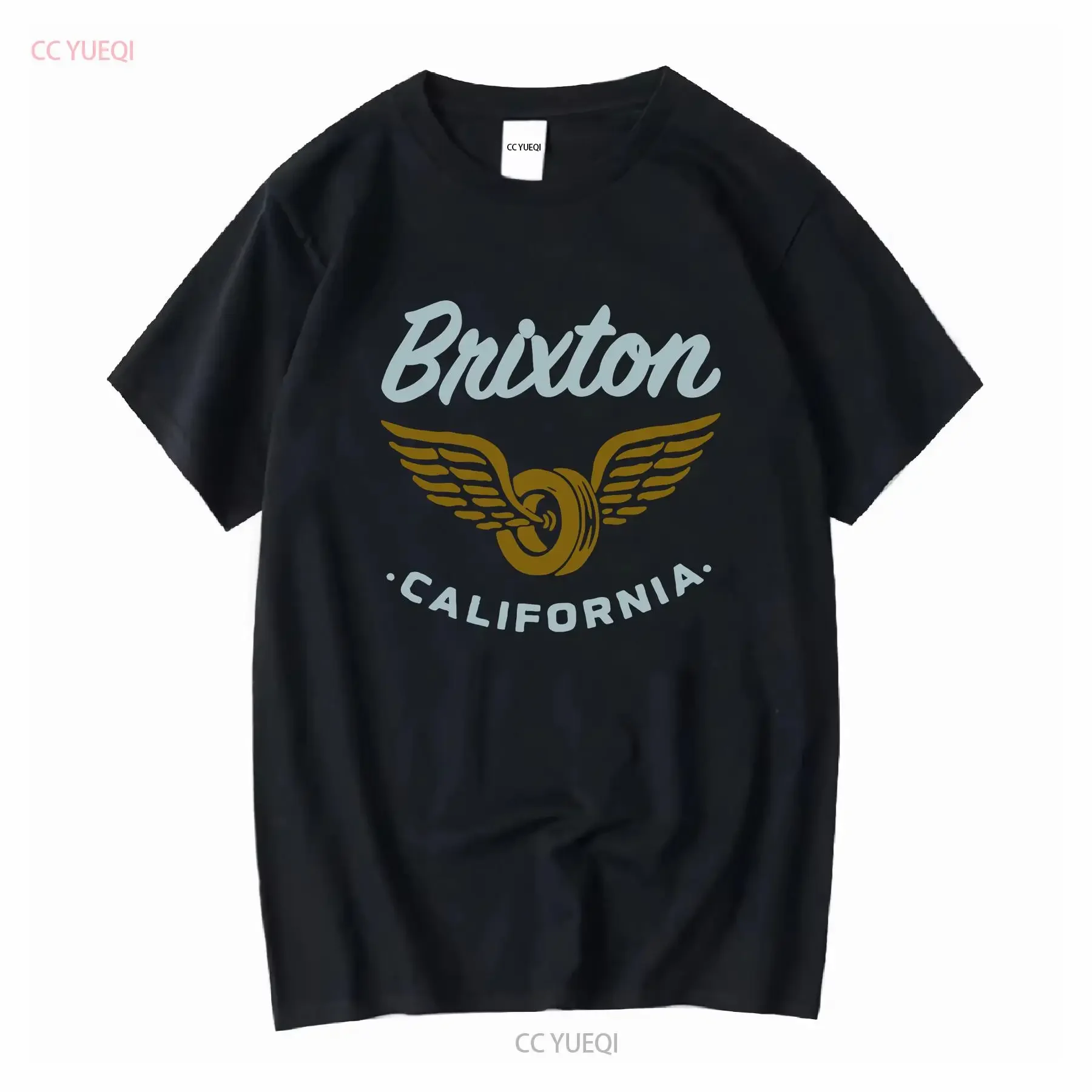 Brixton California T Shirt Small Biker vintage Washed streetwear Versatile Breathable Stylish homme Unisex Slightly fashion