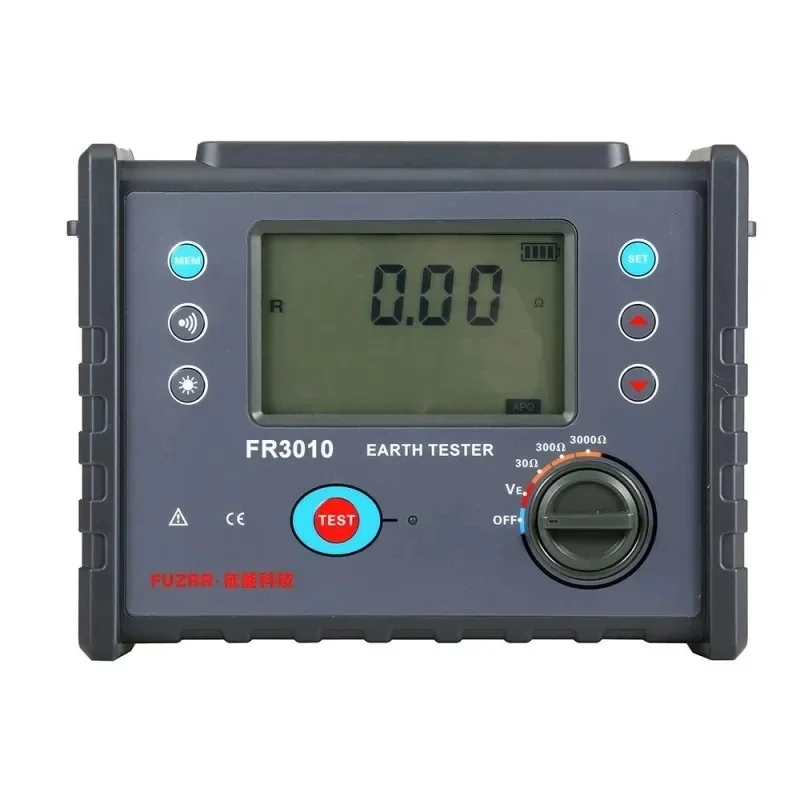 FUZRR FR3010 Digital Ground Resistance Tester 3KΩ AC 600V Three-wire Earth Voltage Detector For Tower Transmission Lines