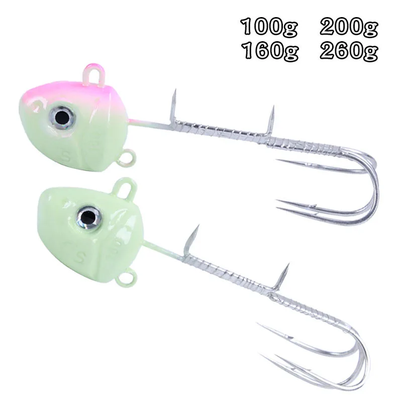 

Lures 100G/160G/200G/260G Iron Plate Fish Sea Fishing Luminous Knife Fish Hook With Sharpness Hook Fish