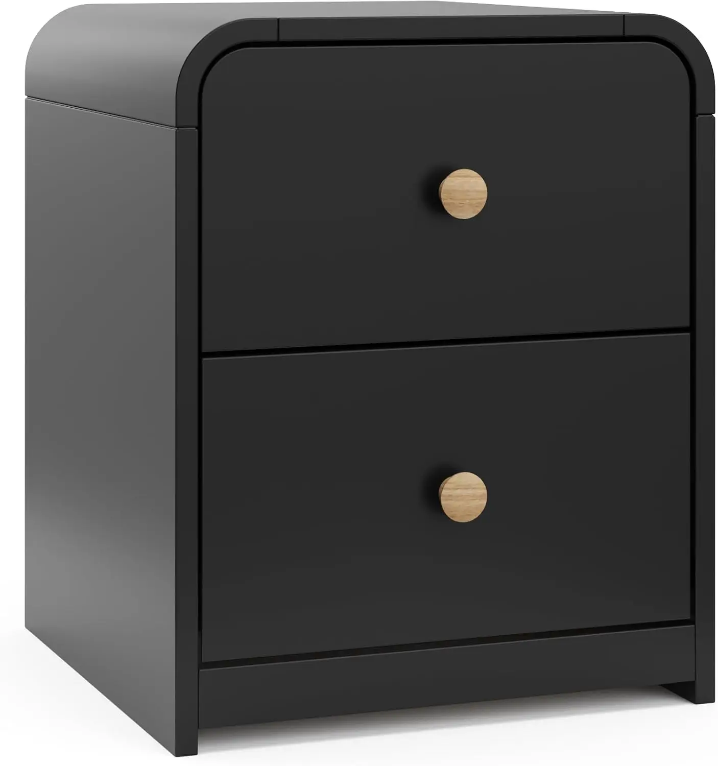 

Next Santos 2-Drawer Nightstand (Black with Natural) – GREENGUARD Gold Certified, Pre-Installed Drawer Tracks for Easier