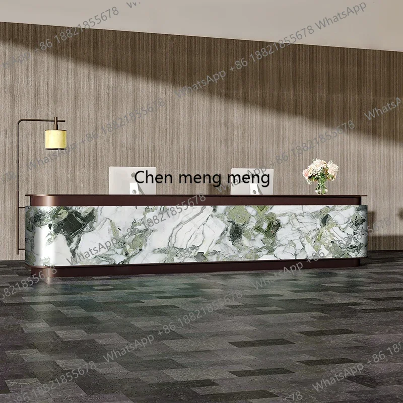 Office Reception Desk Hotel Lobby Bar Marble Light Luxury Premium checkout page customization