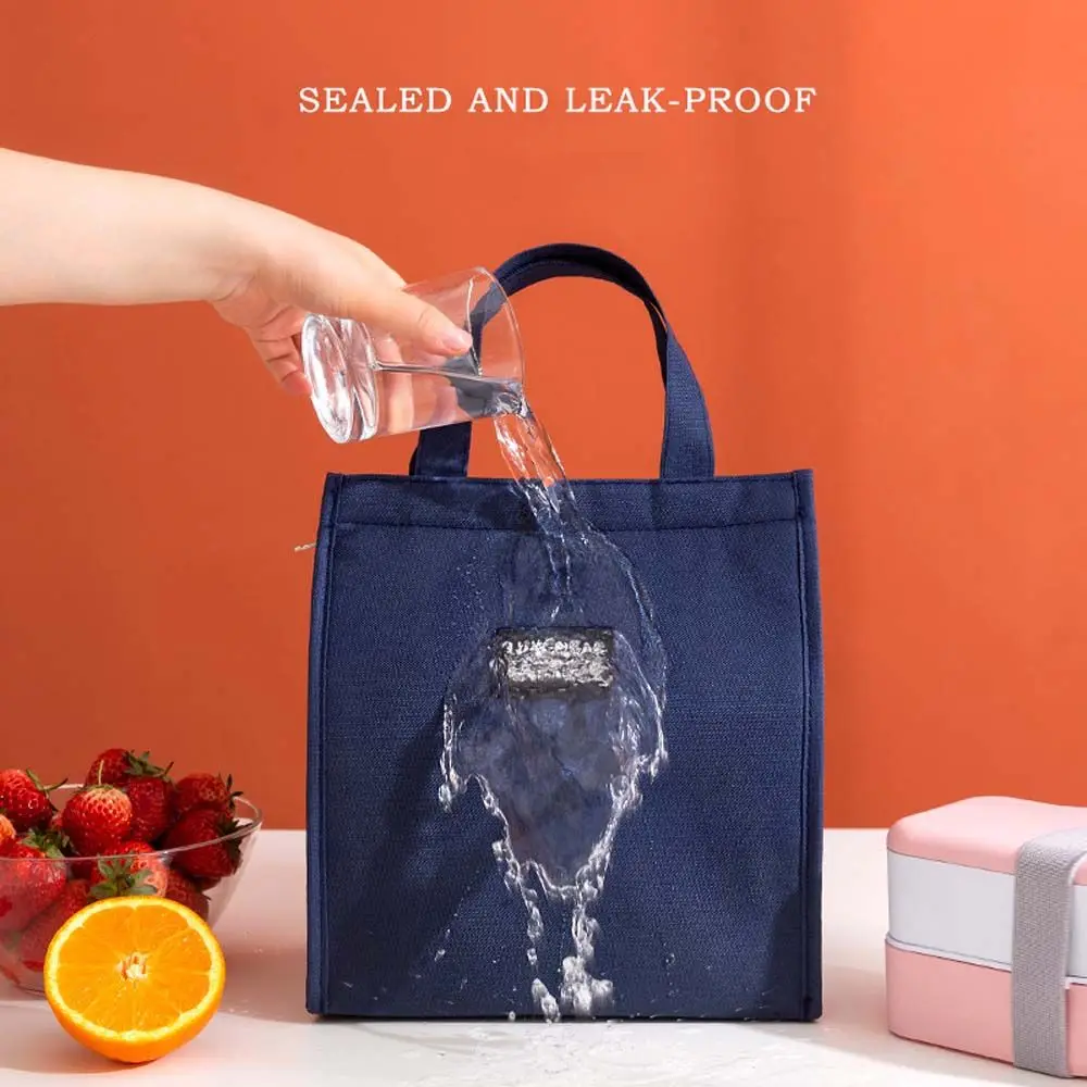 Frauen Picknick Tote Essen Trinken Kühltasche Outdoor Casual Tasche Brief Camping Mittagessen Organizer Leinwand Handtasche Mittagessen Tasche Lunch Box