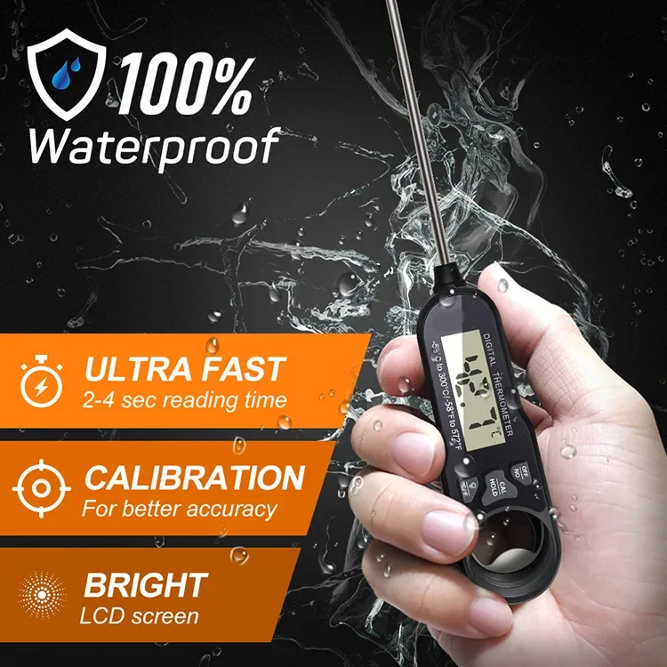 

Водонепроницаемый линейный пищевой термометр, зонд для барбекю, кухонная ручка для барбекю