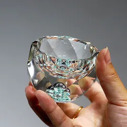 4pcs Crystal Glass Whisky Glasses Set with Gold Foil or Turquoise Inlay No Lead Wine Glass Drink Items Cocktails Bar Accessories