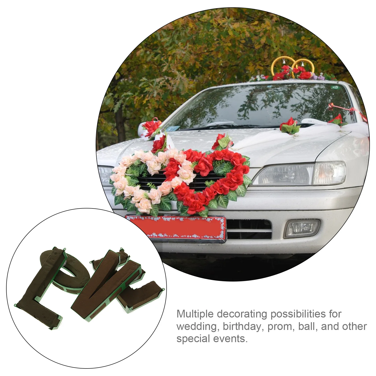 

Wedding Car Mud Party Decoration Water Absorb DIY Flower Props Arrangement Plant Bowl Accessories
