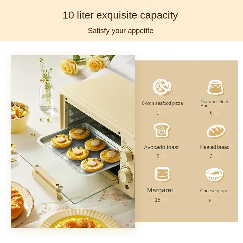 Electric Oven Household Mini Multifunctional Baking Small Oven Baking Egg Tart Cake 10L Pizza Oven Electric Kitchen Oven