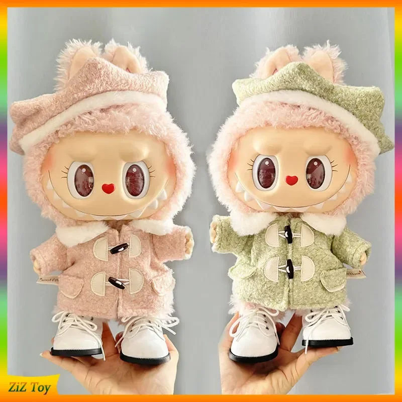 

Для 38 см Labubu Mokoko, одежда, плюшевая кукла, милый берет, комплект твидового пальто, шерстяное пальто, аксессуары для кукол