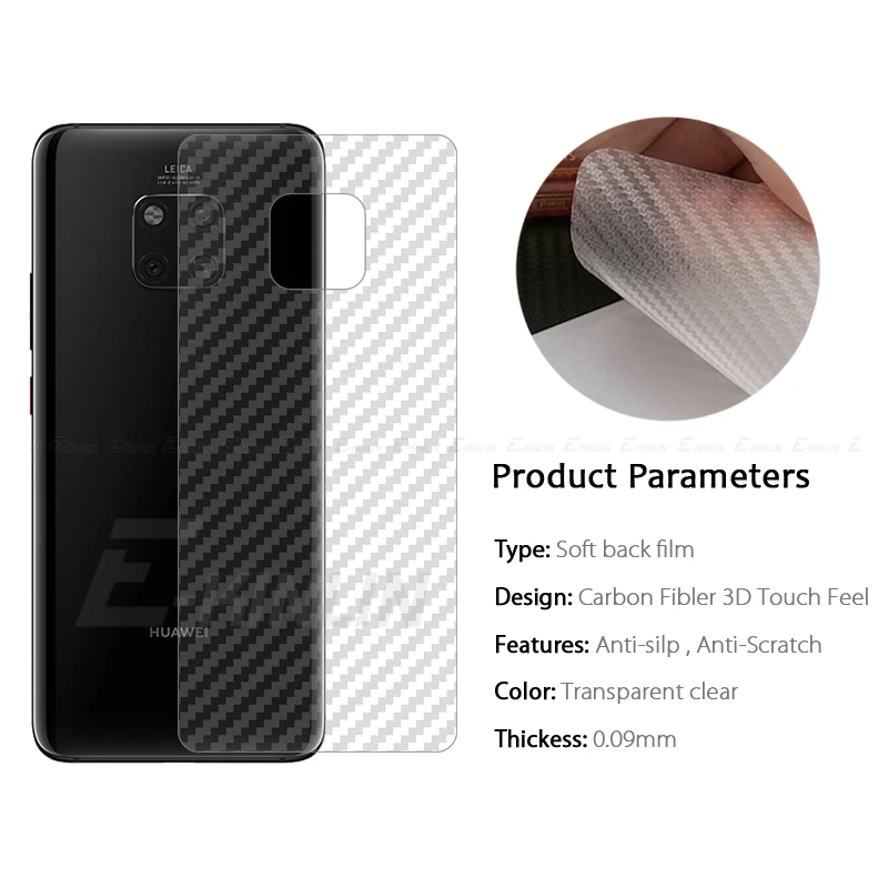 Carbon Fiber Back Cover Screen Protector For Huawei Mate 60 50 40 40E 30 30E RS 20 20X X Lite Pro Plus Sticker Film Not Glass